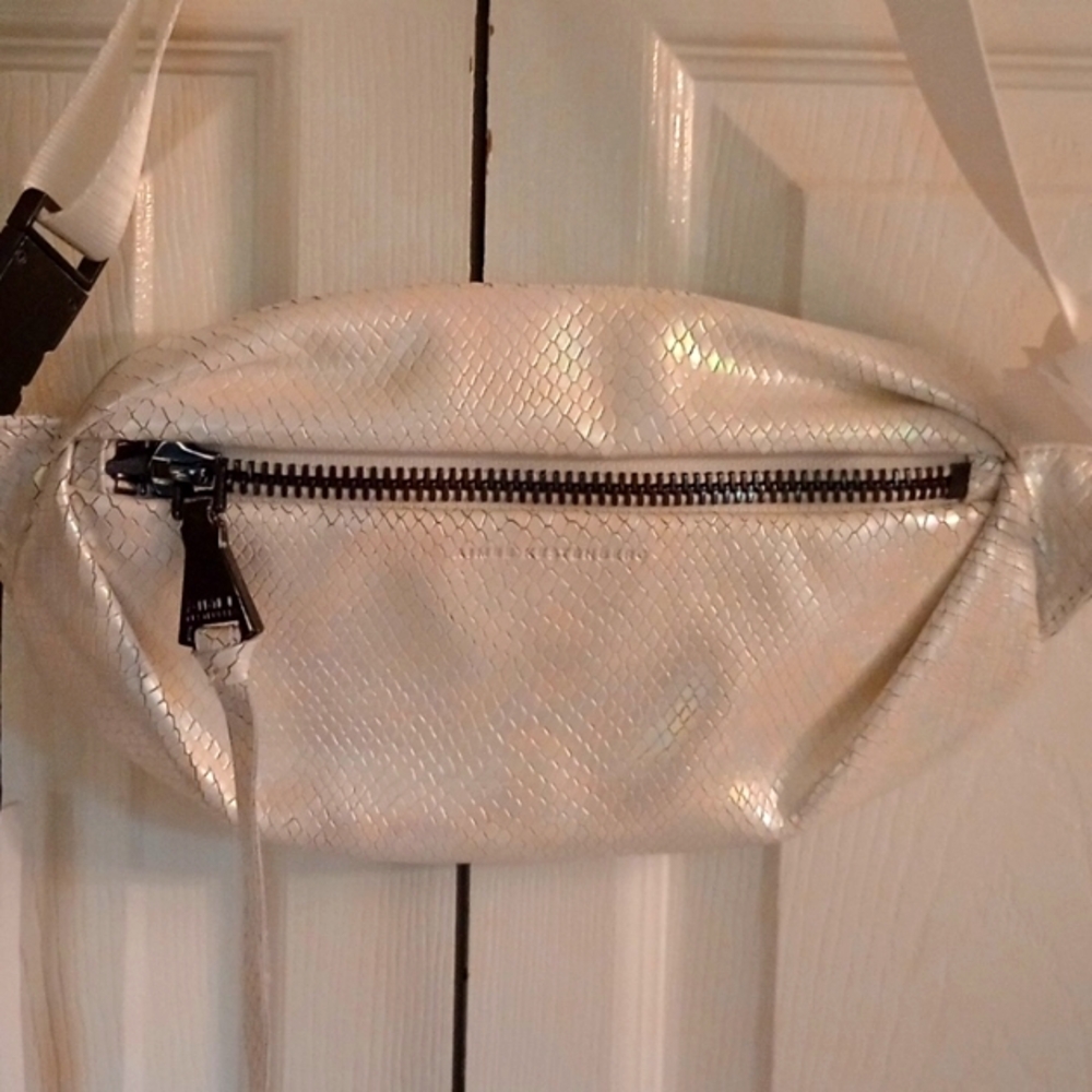 Aimee Kestenberg Leather Convertible Milan Belt Bag-Hologram Snake-New